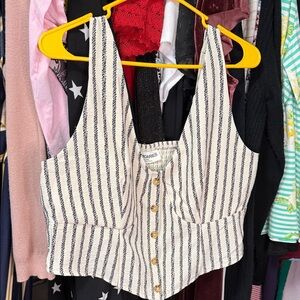 No Boundaries SZ XL Black and White Striped Sleeveless Blouse